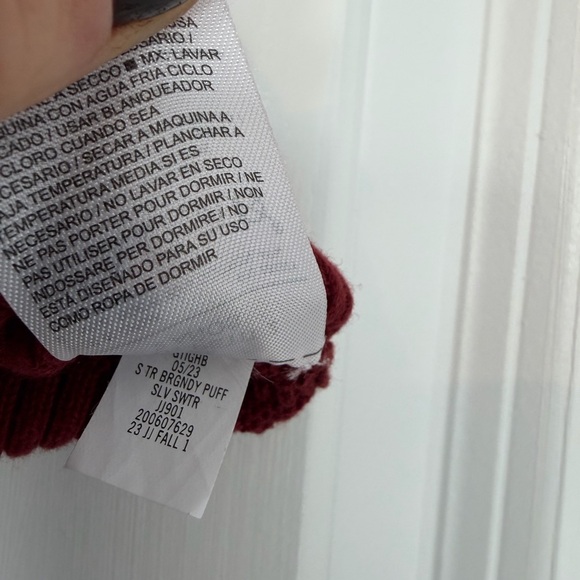 Janie and Jack Girls Ruffle Puff Short Sleeve Sweater Burgundy Size 2T - Picture 7 of 7